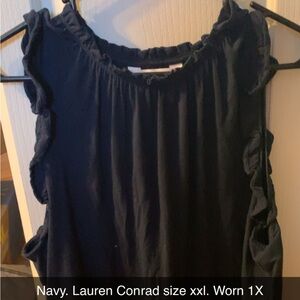 Lauren Conrad top scalloped sleeves